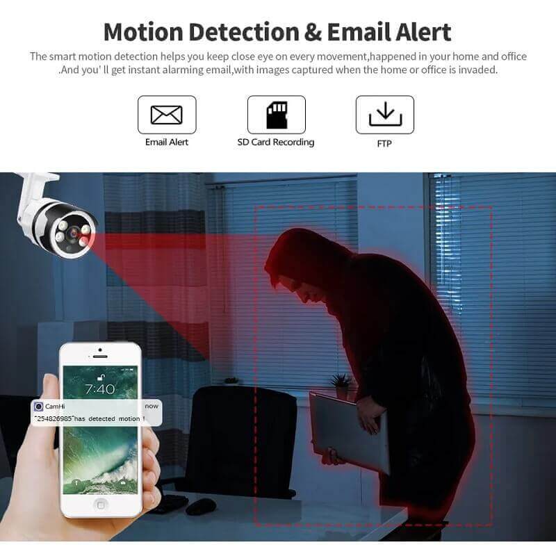 Outdoor WiFi Camera Bullet CCTV Full Color Outdoor bullet wifi camera with motion detection and email alerts