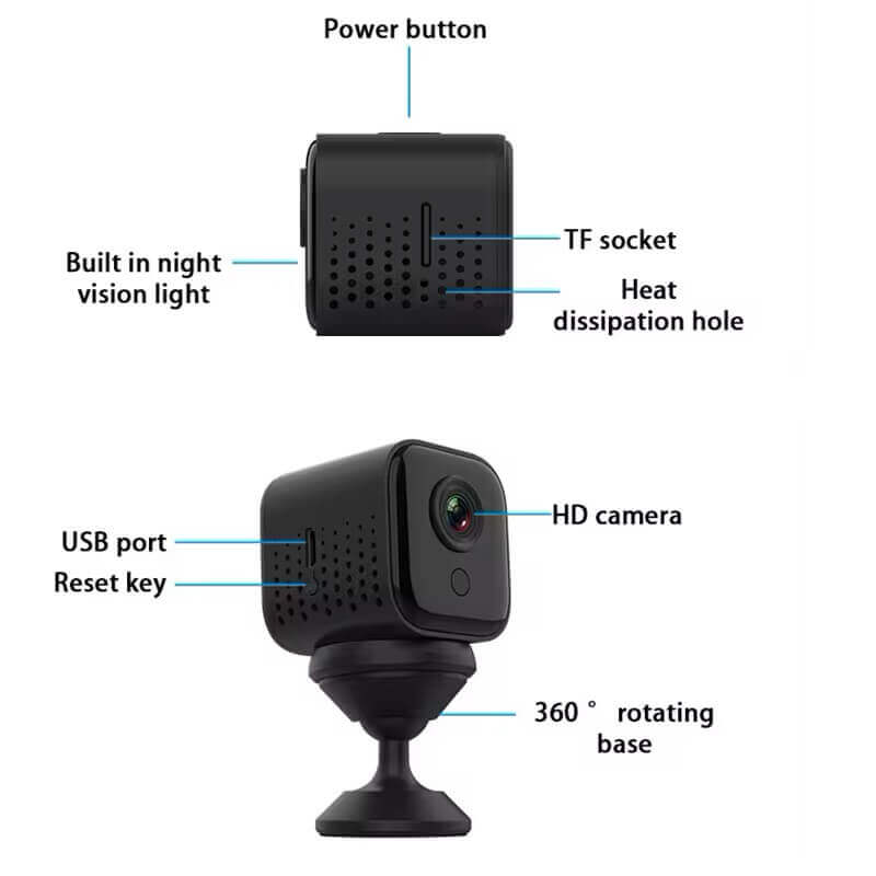 O-Kam Pro Magnetic Battery Mini WiFi Spy Hidden Nanny Camera A11 Full HD Night Vision Cloud Storage O-Kam Pro Mini WiFi Camera in Kenya Parts List