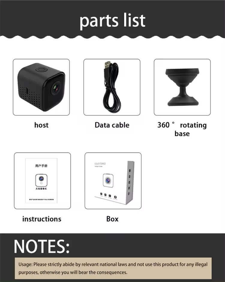 O-Kam Pro Magnetic Battery Mini WiFi Spy Hidden Nanny Camera A11 Full HD Night Vision Cloud Storage O-Kam Pro Mini WiFi Camera in Kenya Packaging