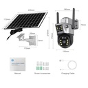 Solar Camera 4G Dual Lens SIM Slot 4MP PTZ in Kenya parts and dimensions and packaging dual lens solar camera in Kenya