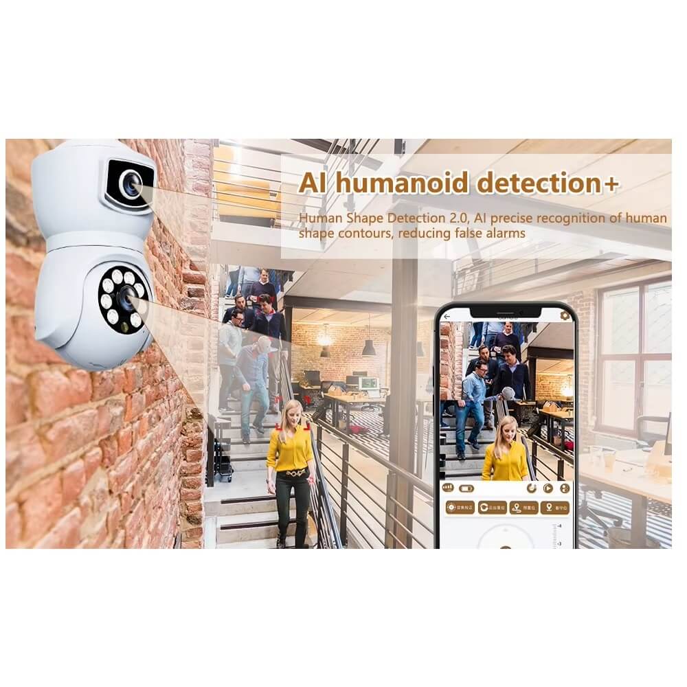 Dual Lens Bulb Camera Smart 360° PTZ with Motion Tracking and Night Vision in Kenya Best bulb camera in kenya dual lens bulb camera in Kenya AI humanoid detection