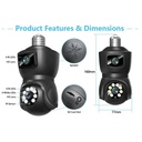 Dual Lens Bulb Camera Smart 360° PTZ with Motion Tracking and Night Vision in Kenya Best bulb camera in kenya dual lens bulb camera in Kenya dimensions