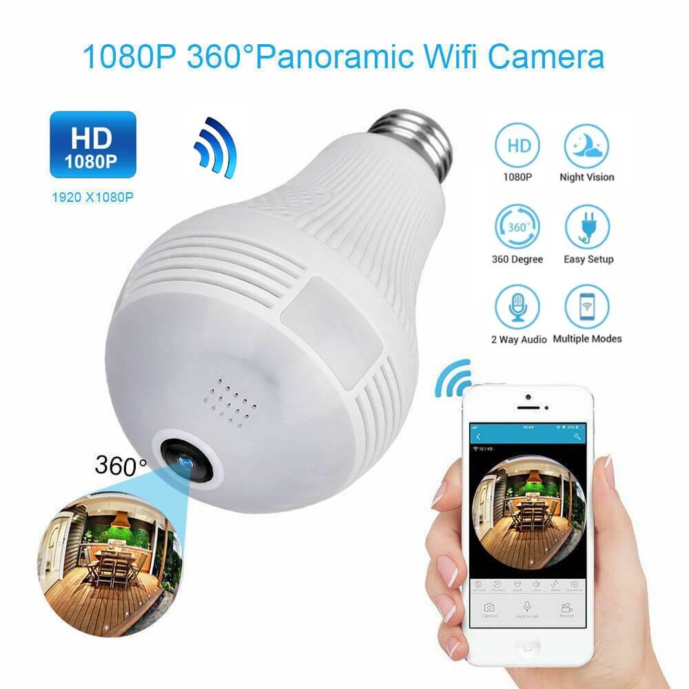 Bulb Camera CCTV 360 Degree, Full HD Nanny Camera