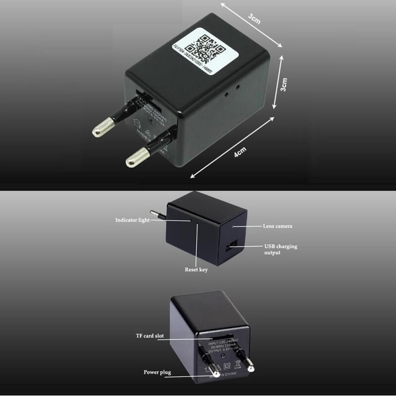 USB Charger WiFi Camera Wall Adapter HD Mini Spy Hidden Camera in Kenya small camera parts and dimensions