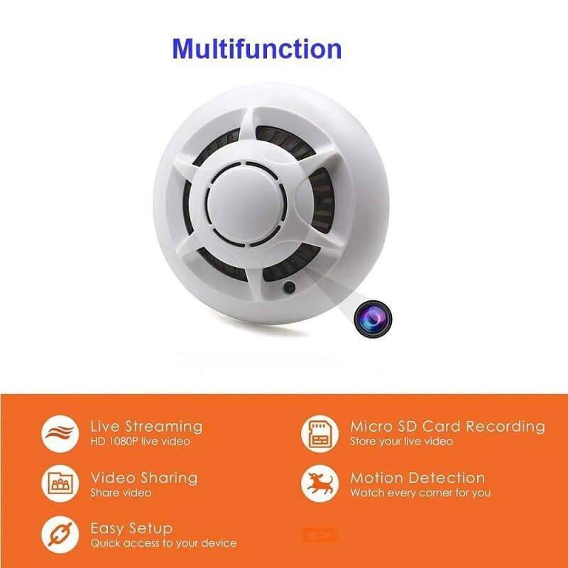 UFO Smoke Detector WiFi Camera Full HD Hidden Spy Camera in Kenya Quick Features