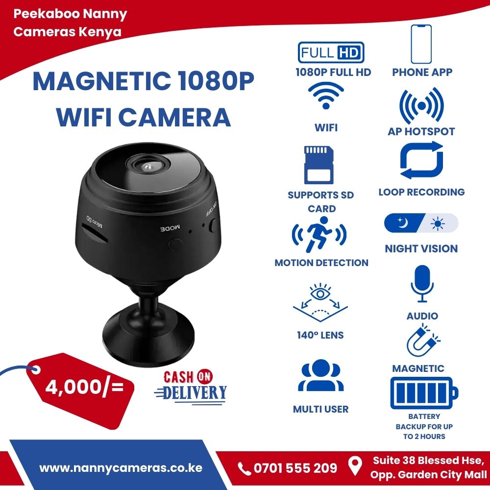 Magnetic Camera 1080PWiFi Mini Hidden Spy CCTV in Kenya Wide Angle Magnetic WiFi Cameras