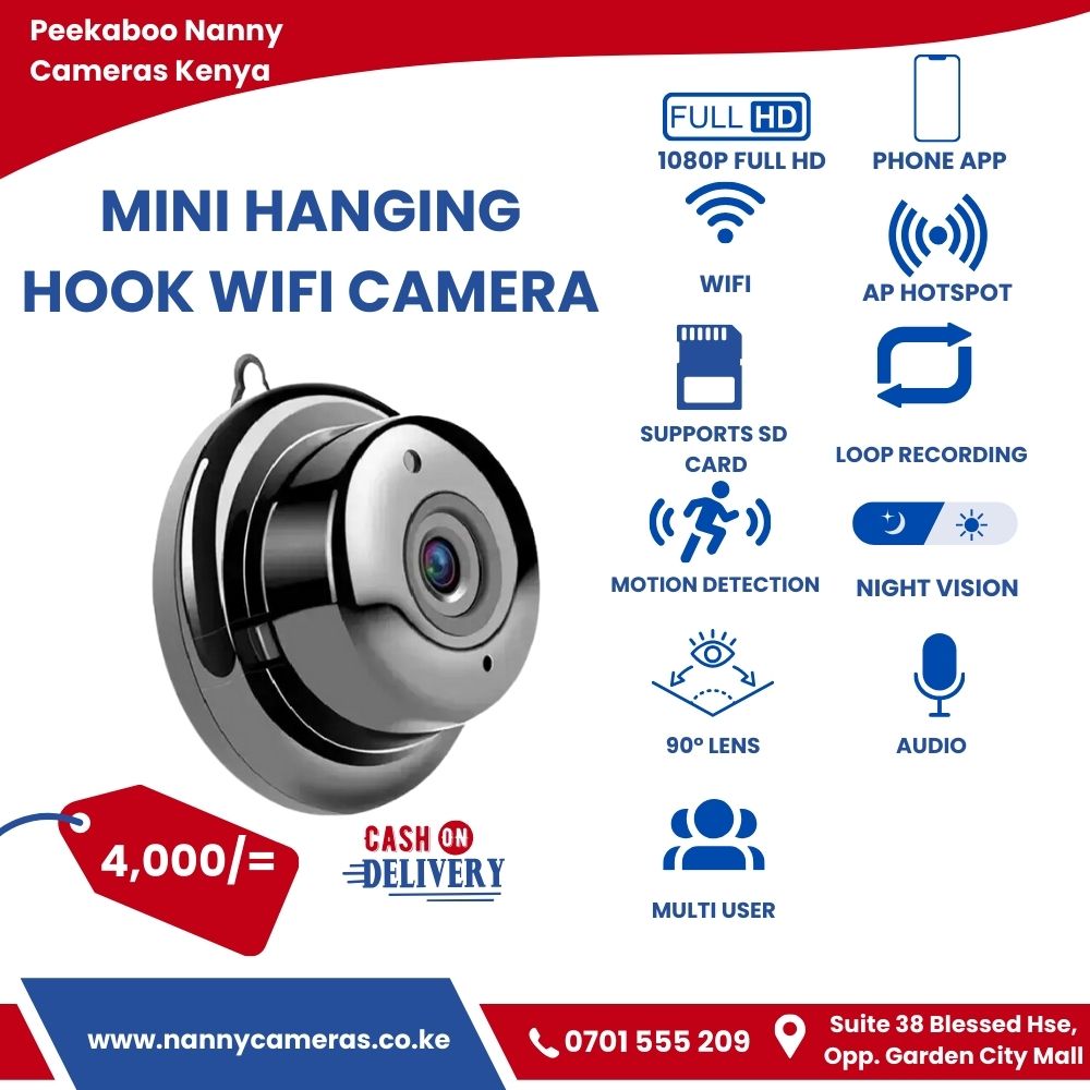 Mini WiFi Hidden Camera 1080P, Night Vision & Hanging Hook Cheapest Camera Hidden mini camera Kenya