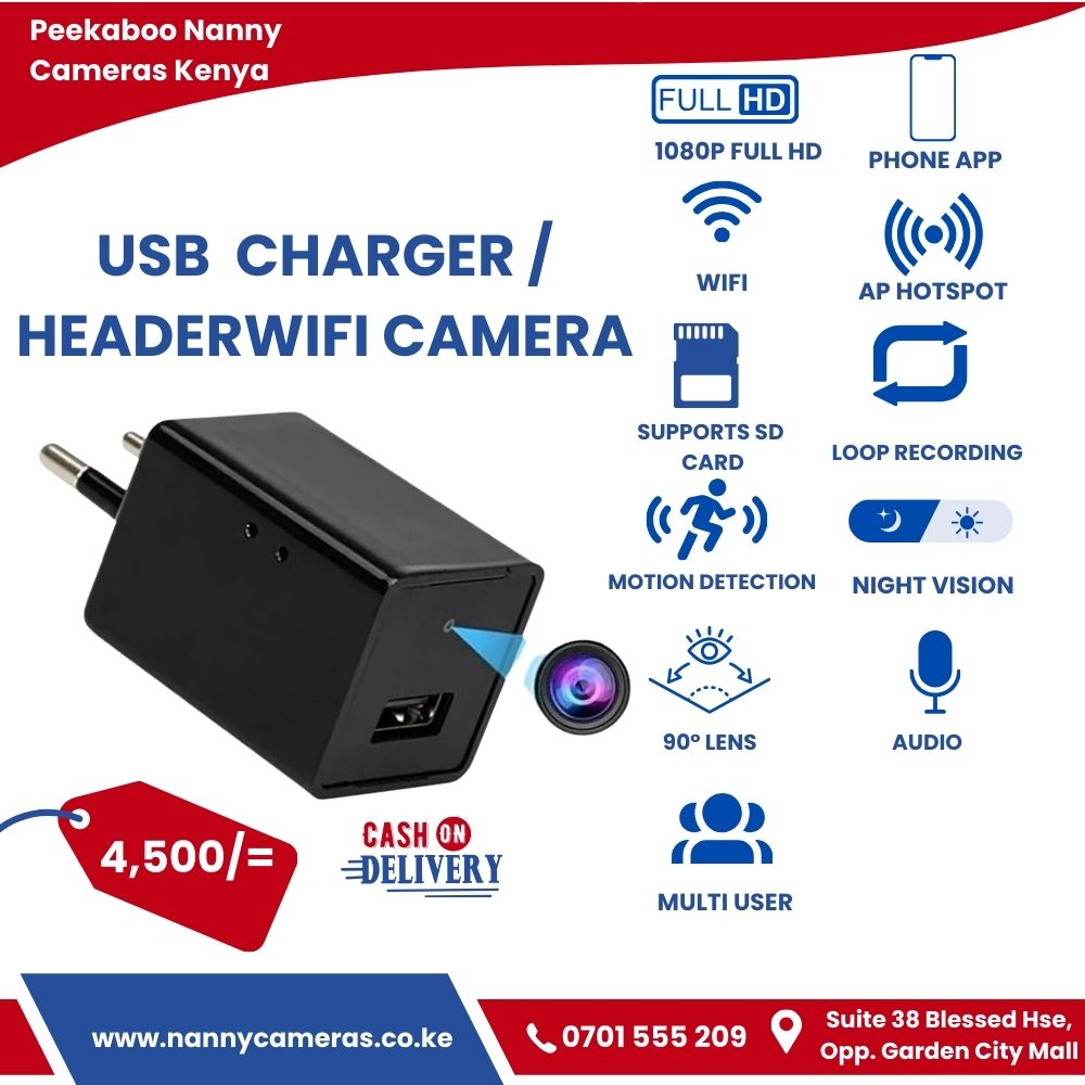 USB Charger WiFi Camera Wall Adapter HD Mini Spy Hidden Camera in Kenya