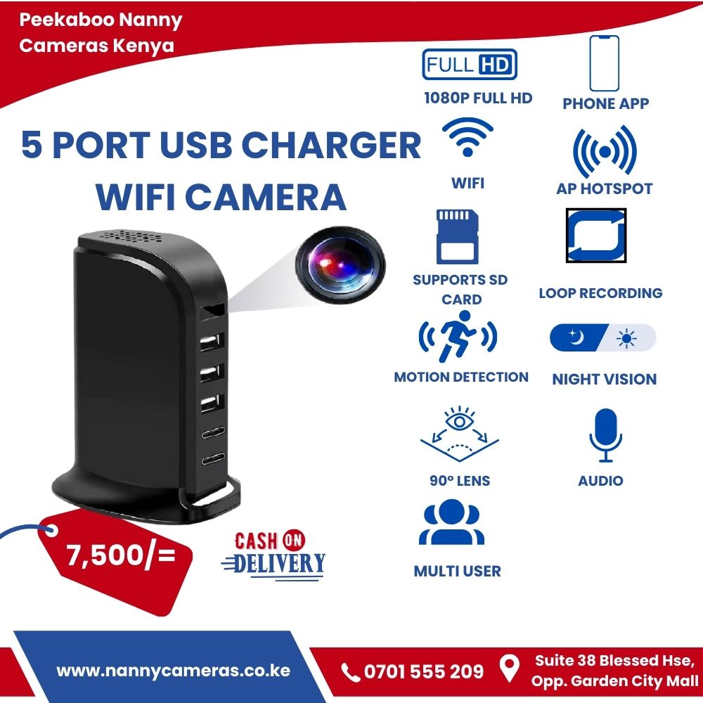 5 Port USB Charger WiFi Camera HD Multi Port USB Hub Full HD Mini Spy Hidden Camera in Kenya