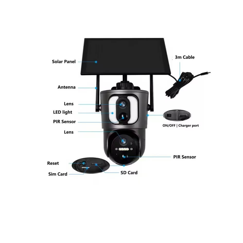 Ubox Dual Lens 4G WiFi Solar Camera SD200 Solar Camera Parts in Kenya