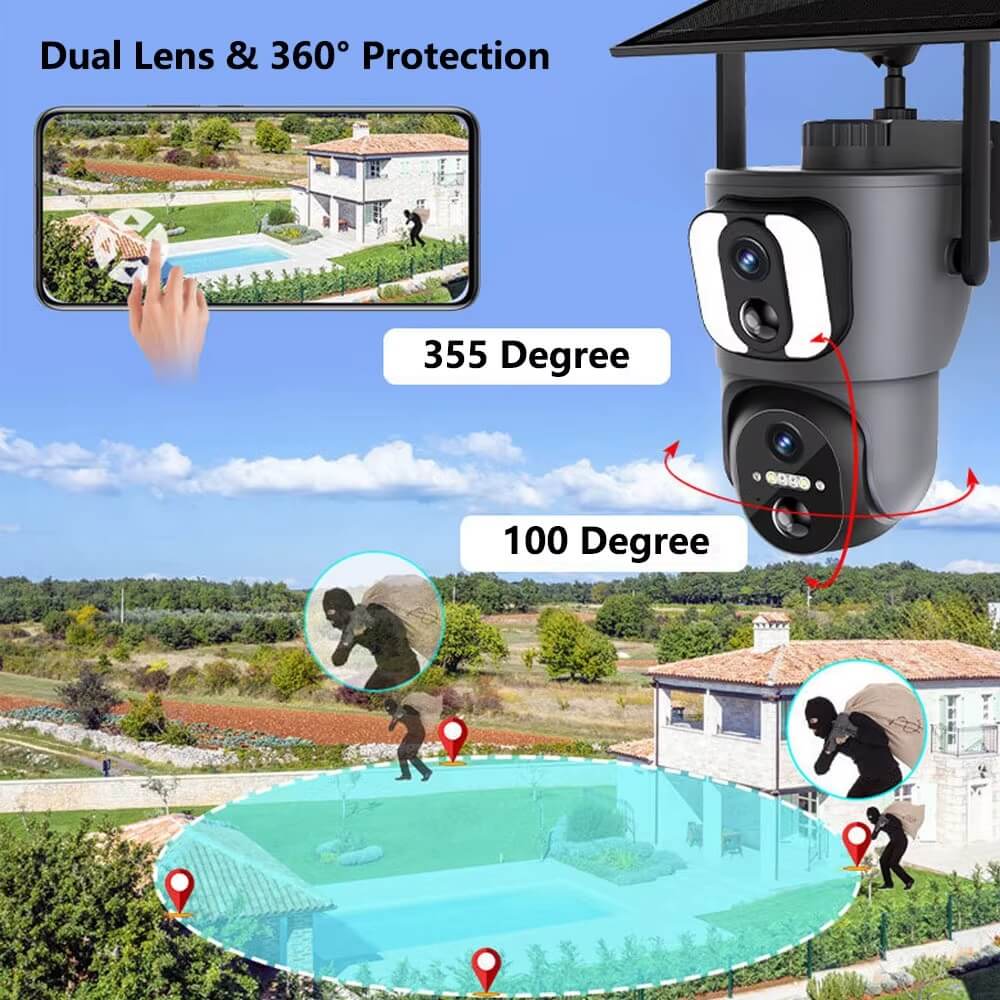 Ubox Dual Lens 4G WiFi Solar Camera 6MP SD200
