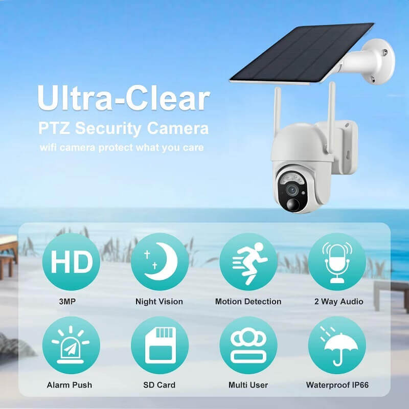 Ubox 4G WiFi Solar Camera CCTV PTZ 3MP S40 in Kenya Quick features icons