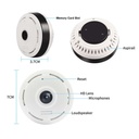 Round Fisheye Nanny Camera WiFi CCTV 1080P V380 360° Dimensions and parts
