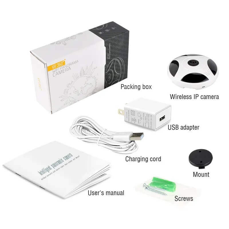 Circular 360° WiFi Camera Fisheye Nanny Cam ICSEE 1080P | Peekaboo ...