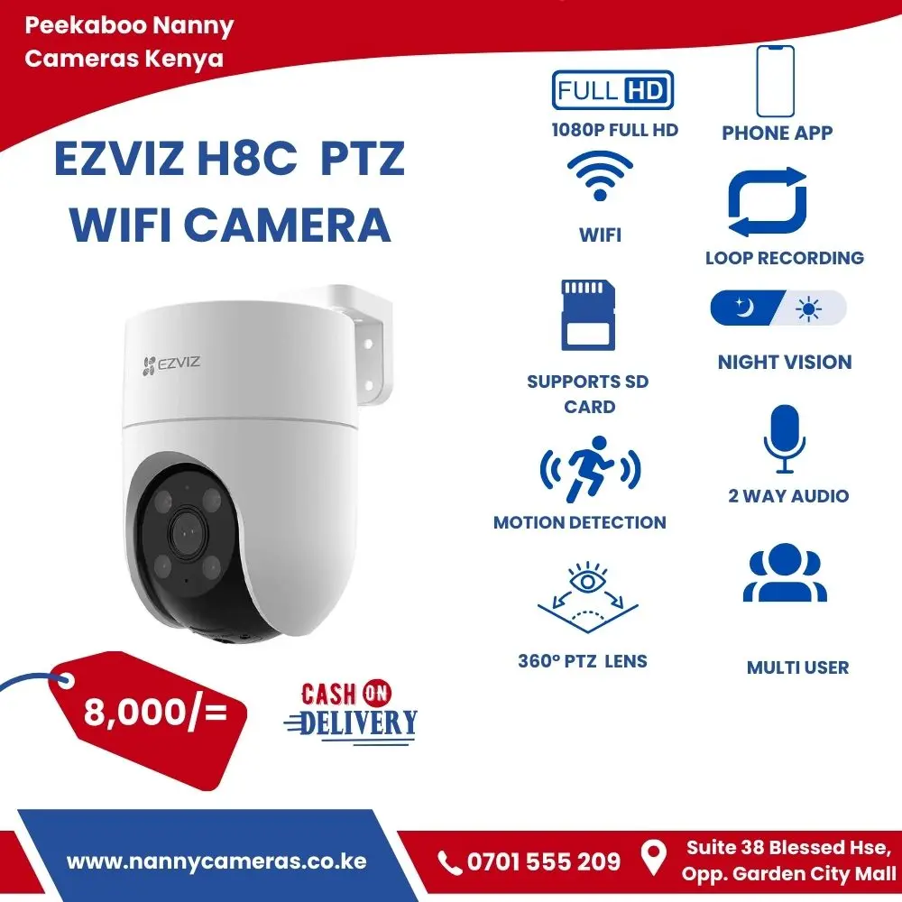 Ezviz H8C Camera PTZ Smart WiFi Outdoor Full Color Pan & Tilt in Nairobi Features