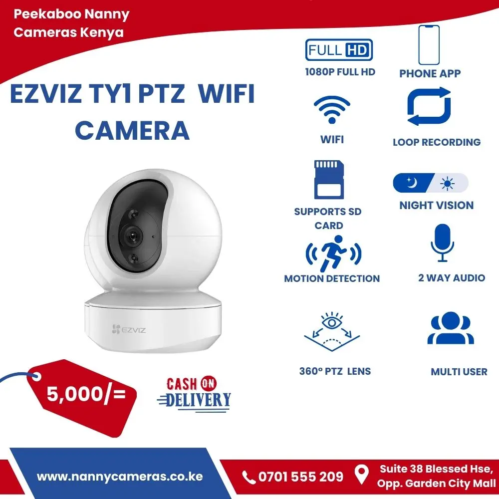 EZVIZ TY1 Camera 1080P Smart PTZ Pan Tilt Zoom WiFi in Kenya