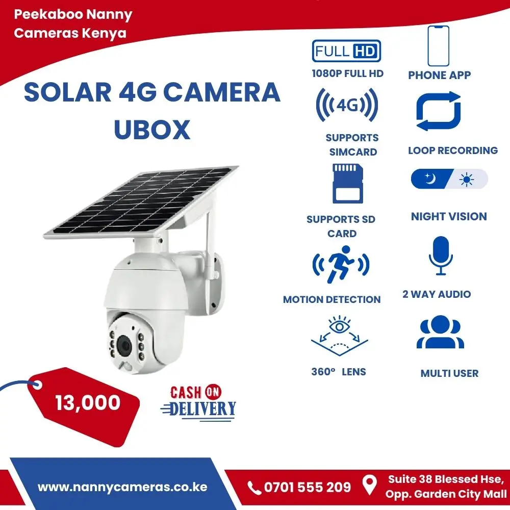 Ubox WiFi 4G Solar Camera CCTV PTZ 3MP S10 in Kenya