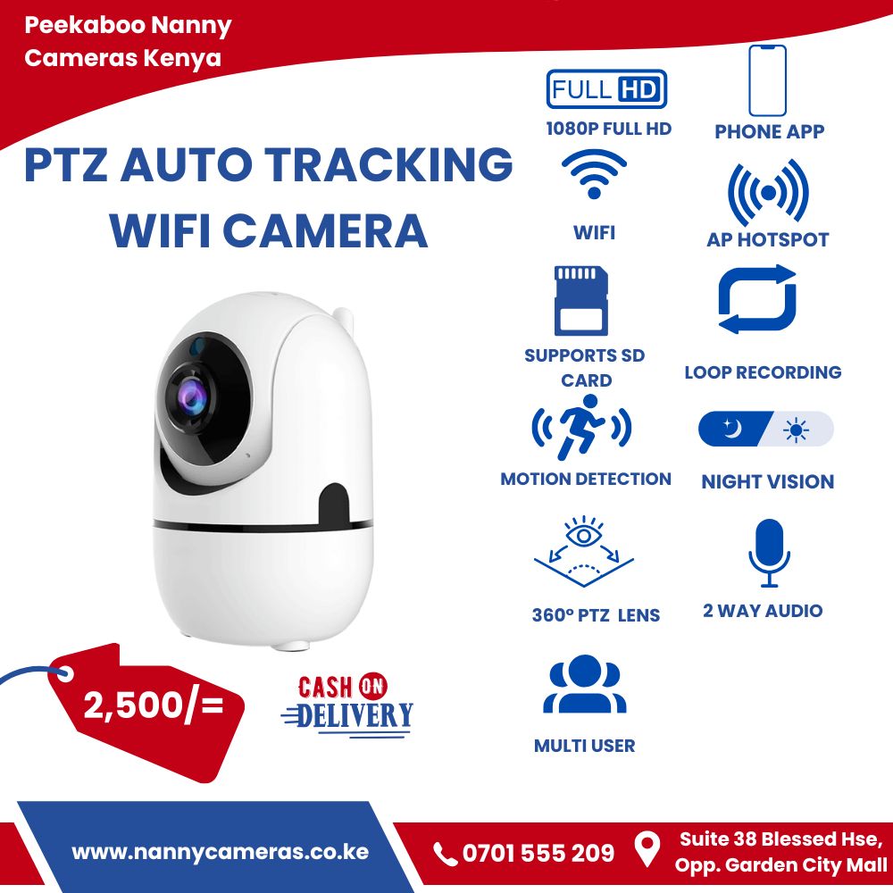 PTZ WiFi Camera Auto Tracking Mini Nanny Cam CCTV