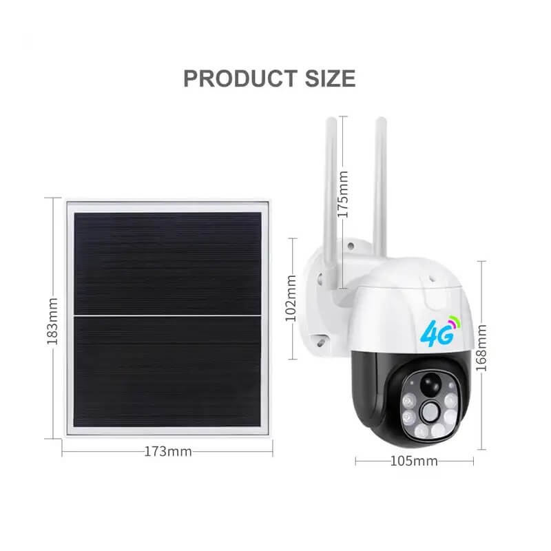 4G SIM Card Solar Camera PTZ 1080P in Kenya Dimensions Outdoor Solar SIM Card Camera 4G Solar Camera in Kenya