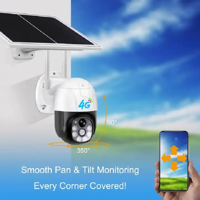 4G SIM Card Solar Camera PTZ 1080P in Kenya Color Solar 4G Cameras in Kenya SIM Card Camera
