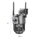 4G WiFi Camera Outdoor front view with dimensions.webp