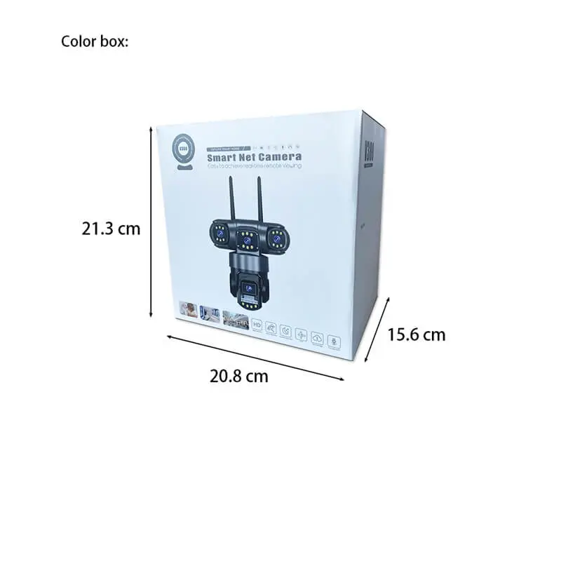V830 4G Triple Lens Camera showing product packaging.webp