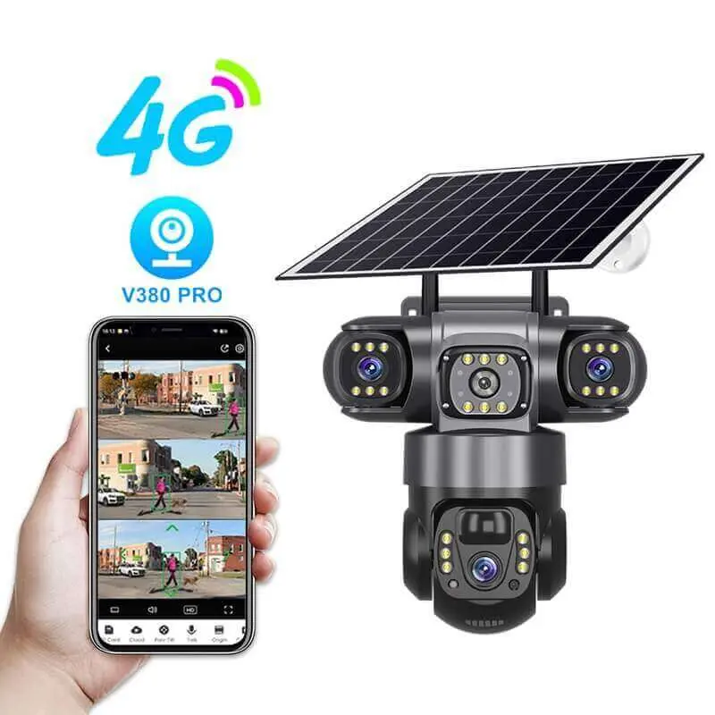 V830 4G Trple lens solar camera with SIM card connectivity.webp