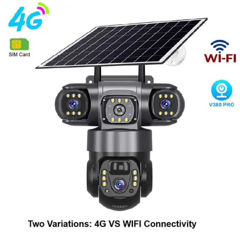 V830 4G WiFi Triple Lens Solar Camera front view- Featured Image.webp