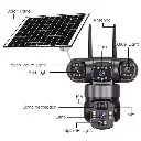 4G WIFi Triple Lens Solar Camera showing various parts.webp