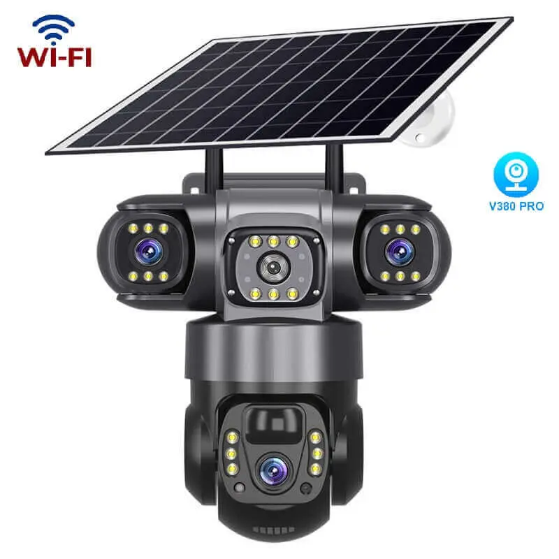 WiFi Triple Lens solar camera supporting 2.4GHz networks.webp