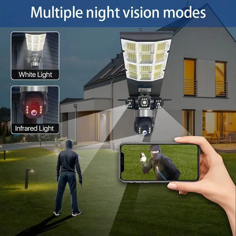 V830 Triple Lens Floodlight Solar Camera night surveillance with floodlight activate.webp