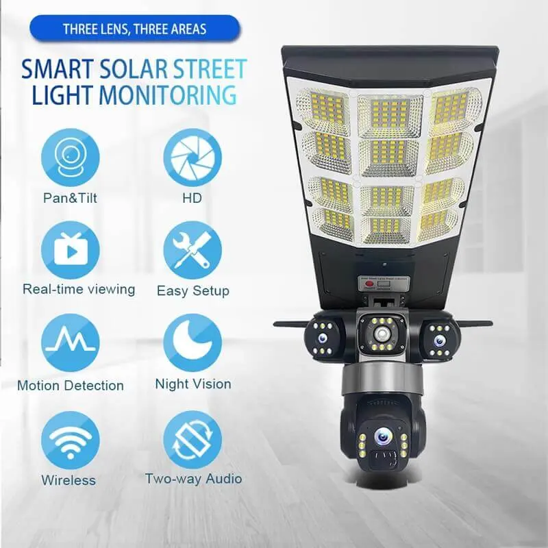 Floodlight Solar Camera triple lens PTZ monitoring feature.webp