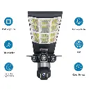Floodlight Solar Camera triple lens close-up view & other features.webp