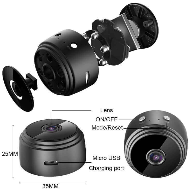 Magnetic Camera 1080PWiFi Mini Hidden Spy CCTV in Kenya Dimensions tiny small hidden wifi camera