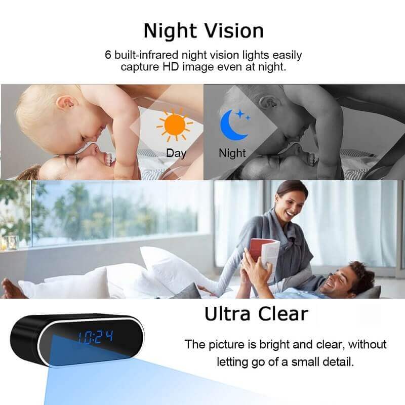 Round Alarm Clock Camera Table alarm wifi camera in Kenya spy hidden clock nanny camera in Kenya, spy camera, hidden Camera in Kenya 1080P Nanny camera night vision