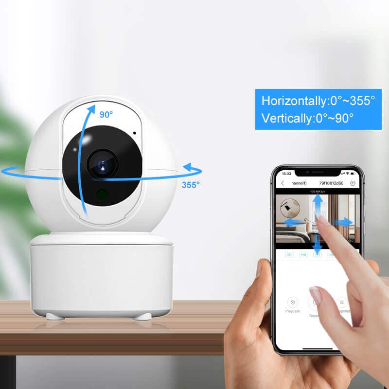 PTZ WiFi Mini Camera 1080P Auto Tracking Smart ICSEE 1080P Auto Trackinf PTZ WiFi Mini Camera Remote Control Nanny Cam Baby Monitor in Kenya Angle