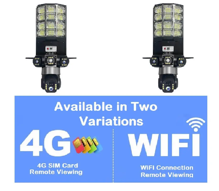 V380 Triple Lens 4G WiFi Floodlight Solar Camera in Kenya