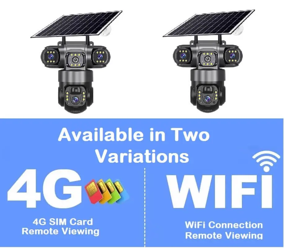 V380 Triple Lens 4G WiFi Solar Camera in Kenya