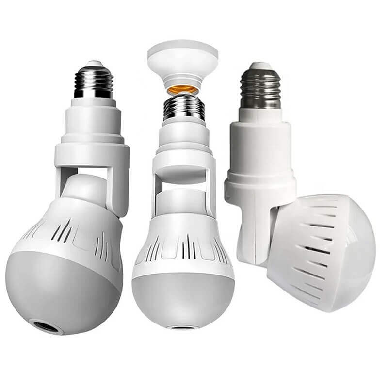Rotating Bulb CCTV Camera: 1080P Fisheye, WiFi, Two-Way Talk