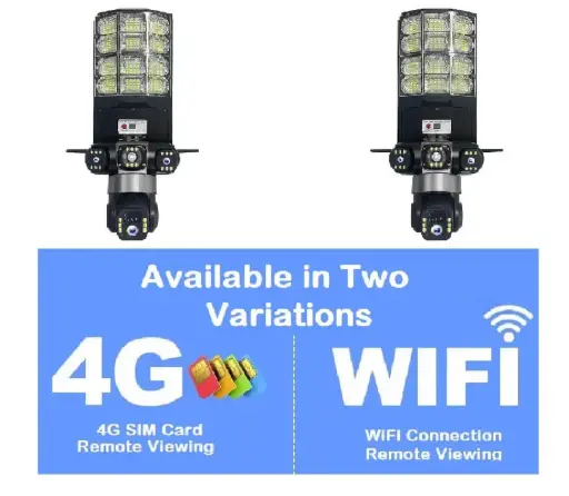 V380 Triple Lens 4G WiFi Floodlight Solar Camera in Kenya